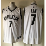 Men's Brooklyn Nets #7 Jeremy Lin White Revolution 30 Swingman Basketball Jersey