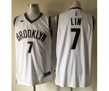 Men's Brooklyn Nets #7 Jeremy Lin White Revolution 30 Swingman Basketball Jersey