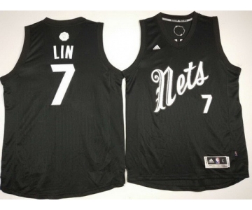 Men's Brooklyn Nets #7 Jeremy Lin adidas Black 2016 Christmas Day Stitched NBA Swingman Jersey