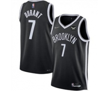 Men's Brooklyn Nets #7 Kevin Durant 2021 75th Anniversary Black Stitched Basketball Jersey