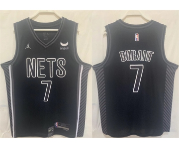 Men's Brooklyn Nets #7 Kevin Durant Black Stitched Basketball Jersey