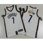 Men's Brooklyn Nets #7 Kevin Durant NEW White Fashion Name 2020 City Edition Swingman Printed NBA Jersey