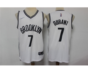 Men's Brooklyn Nets #7 Kevin Durant White 75th Anniversary Diamond 2021 Stitched Jersey