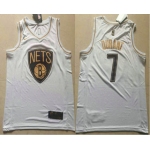 Men's Brooklyn Nets #7 Kevin Durant White Golden Nike Swingman Stitched NBA Jersey