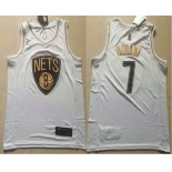 Men's Brooklyn Nets #7 Kevin Durant White Golden Nike Swingman Stitched NBA Jersey