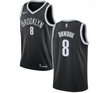 Men's Brooklyn Nets #8 Spencer Dinwiddie Swingman Black Icon Edition Nike Jersey