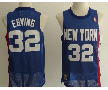 New Jersey Nets #32 Julius Erving ABA Hardwood Classic Blue Swingman Jersey