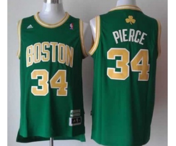 Boston Celtics #34 Paul Pierce Revolution 30 Swingman Green With Gold Jersey