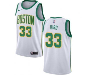 Celtics #33 Larry Bird White Basketball Swingman City Edition 2018-19 Jersey