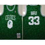 Celtics Bape 33 Larry Bird Green 1985-86 Hardwood Classics Jersey
