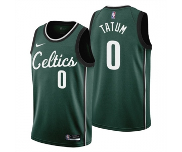 Men's Boston Celtics #0 Jayson Tatum 2022-23 Green City Edition Stitched Jersey