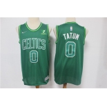 Men's Boston Celtics #0 Jayson Tatum Green Nike Swingman 2021 Earned Edition Stitched Jersey With Sponsor Logo
