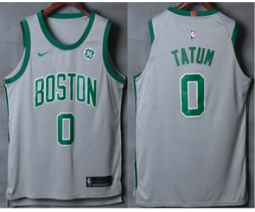 Men's Boston Celtics #0 Jayson Tatum Grey 2017-2018 Nike Authentic General Electric Stitched NBA Jersey