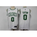 Men's Boston Celtics #0 Jayson Tatum White 75th Anniversary Diamond 2021 Stitched Jersey