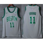 Men's Boston Celtics #11 Kyrie Irving Grey 2017-2018 Nike Authentic General Electric Stitched NBA Jersey