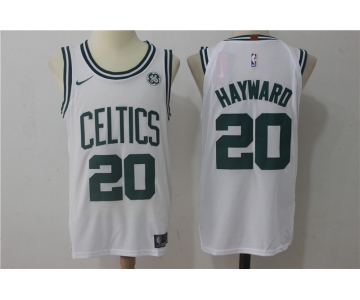 Men's Boston Celtics #20 Gordon Hayward White 2017-2018 Nike Swingman Stitched NBA Jersey