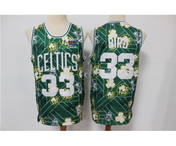 Men's Boston Celtics #33 Larry Bird Green Tear Up Pack Mitchell & Ness Swingman Jeresy