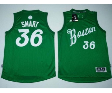 Men's Boston Celtics #36 Marcus Smart adidas Green 2016 Christmas Day Stitched NBA Swingman Jersey