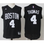 Men's Boston Celtics #4 Isaiah Thomas All Black with White Stitched NBA adidas Revolution 30 Swingman Jersey