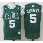 Men's Boston Celtics #5 Kevin Garnett Green Hardwood Classics Soul Swingman Stitched NBA Throwback Jersey