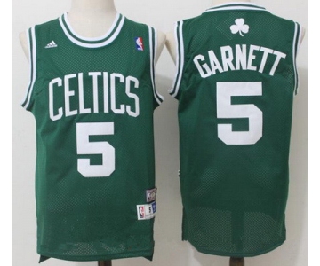 Men's Boston Celtics #5 Kevin Garnett Green Hardwood Classics Soul Swingman Stitched NBA Throwback Jersey