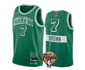 Men's Boston Celtics #7 Jaylen Brown 2022 Green NBA Finals Stitched Jersey