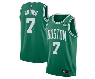 Men's Boston Celtics #7 Jaylen Brown 75th Anniversary Green Stitched Basketball Jersey