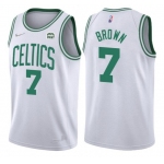 Men's Boston Celtics #7 Jaylen Brown 75th Anniversary White Stitched Basketball Jersey
