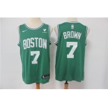 Men's Boston Celtics #7 Jaylen Brown Green 2021 Nike Swingman Stitched NBA Jersey With NEW Sponsor Logo