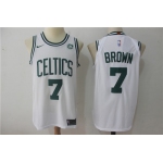 Men's Boston Celtics #7 Jaylen Brown White 2017-2018 Nike Swingman General Electric Stitched NBA Jersey