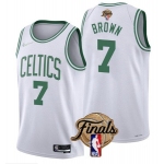 Men's Boston Celtics #7 Jaylen Brown White 2022 Finals Stitched Jersey