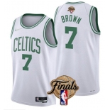 Men's Boston Celtics #7 Jaylen Brown White 2022 Finals Stitched Jersey