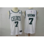 Nike Boston Celtics 7 Jaylen Brown White NBA Swingman Jersey