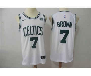 Nike Boston Celtics 7 Jaylen Brown White NBA Swingman Jersey