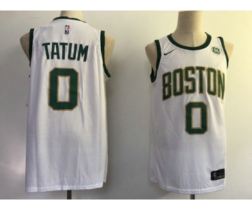 Nike Celtics 0 Jayson Tatum White City Edition Swingman Jersey