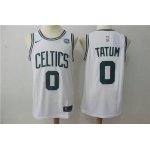 Nike Celtics 0 Jayson Tatum White Stitched Swingman Jersey