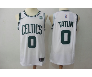 Nike Celtics 0 Jayson Tatum White Stitched Swingman Jersey