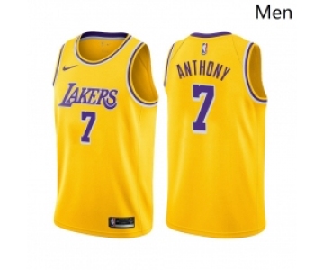 BIG SIZE Men Los Angeles Lakers Cameron Anthony 7 Yellow Edition NBA Jersey