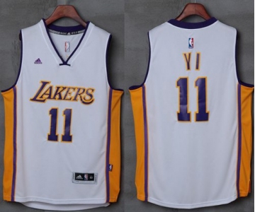 Lakers #11 Yi Jianlian White Stitched NBA Jersey