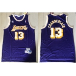 Lakers 13 Wilt Chamberlain Purple Hardwood Classics Jersey