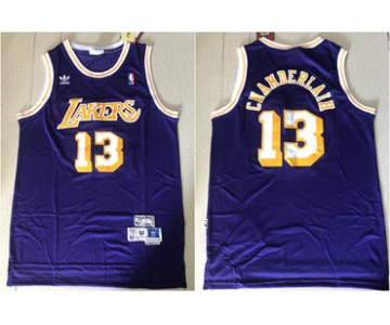 Lakers 13 Wilt Chamberlain Purple Hardwood Classics Jersey