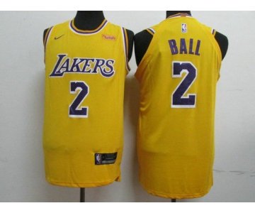 Lakers 2 Lonzo Ball Gold 2018-19 Nike Authentic Jersey