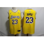 Lakers 23 Anthony Davis Yellow Nike Swingman Jersey
