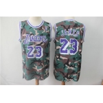 Lakers 23 Lebron James Camo 2018-19 Hardwood Classics Jersey