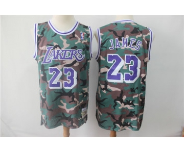 Lakers 23 Lebron James Camo 2018-19 Hardwood Classics Jersey