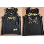 Lakers 24 Kobe Bryant Black Gold Nike Swingman Jersey