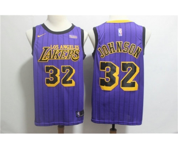 Lakers 32 Magic Johnson Purple 2019 City Edition Nike Swingman Jersey