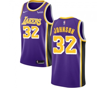 Lakers #32 Magic Johnson Purple Basketball Swingman Statement Edition Jersey