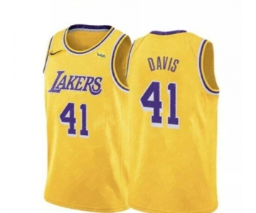 Lakers 41 Anthony Davis Yellow Nike Swingman Jersey