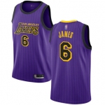 Lakers #6 LeBron James Purple Basketball Swingman City Edition 2018-19 Jersey